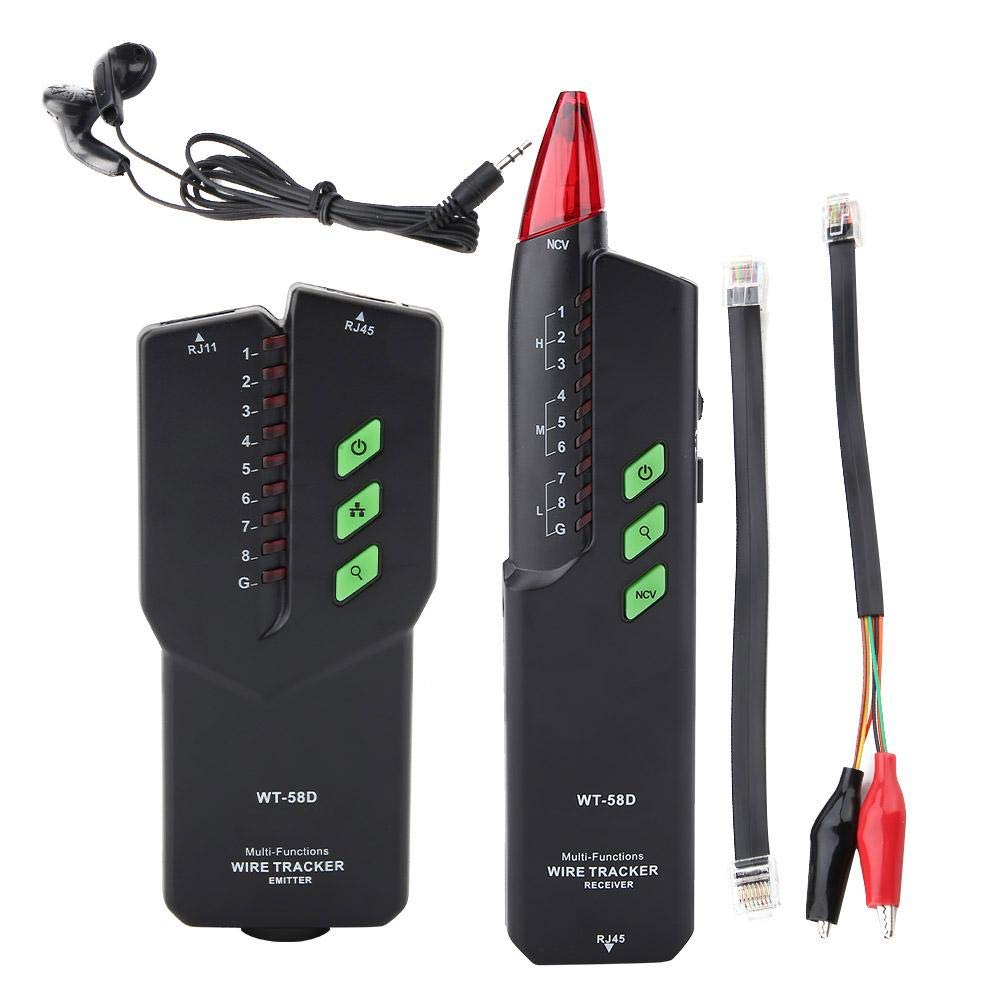 SEAFRONT Wire Tracker WT-58D Line Finder Network Cable Tester Collation Telephone Wire with Headphones for RJ11 and RJ45 Cables