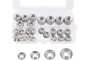Beenlen 200 Pcs 304 Stainless Steel Finishing Cup Countersunk Washers Assortment Kit, Cup Countersunk Finish Washer Kit- #6#8