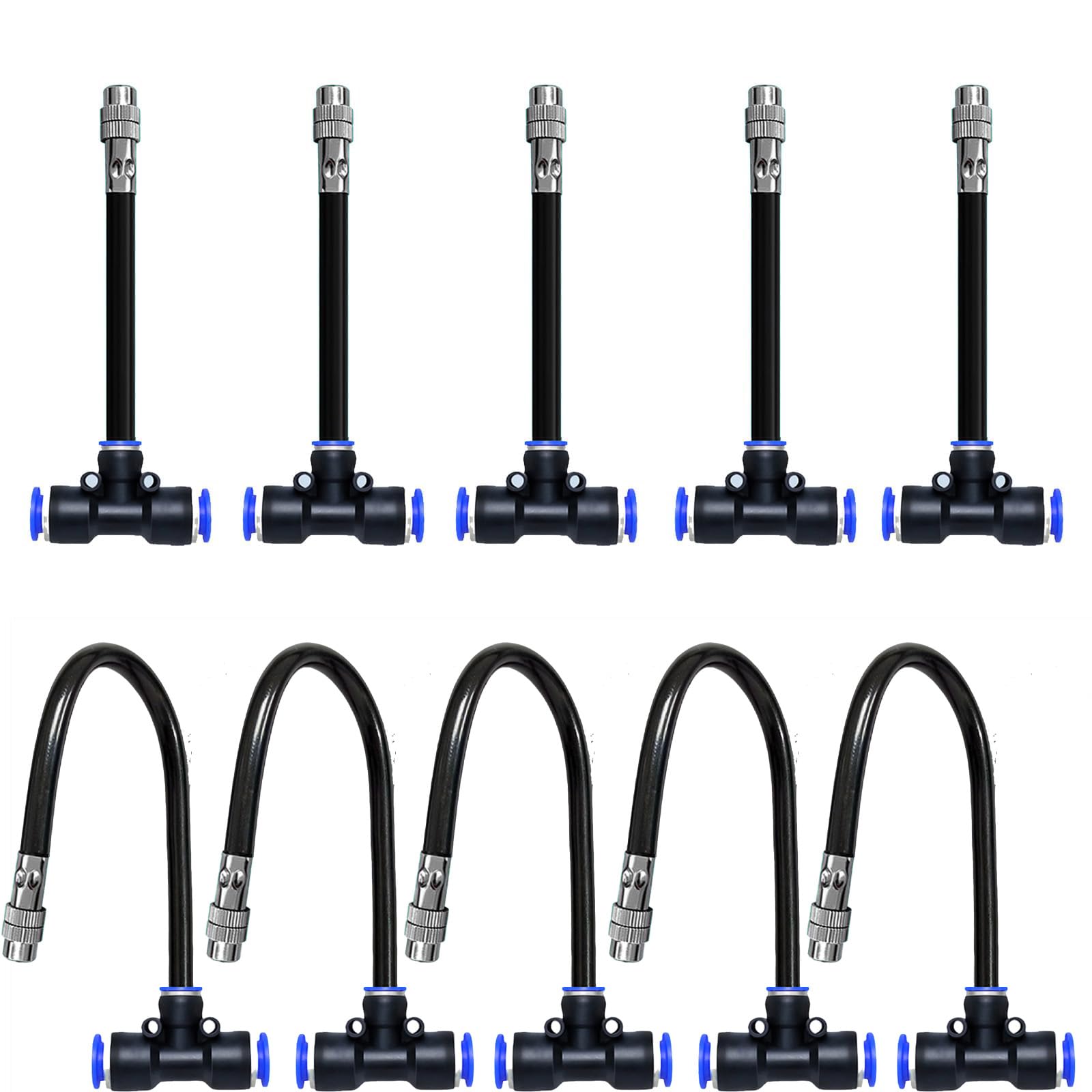 Photo 1 of Wexecon 8mm Tee Sprinklers for Yard 10-Pack with Adjustable Micro Mist and Irrigation Cooling for Garden Irrigation, Machine Tool Cooling and More (8")