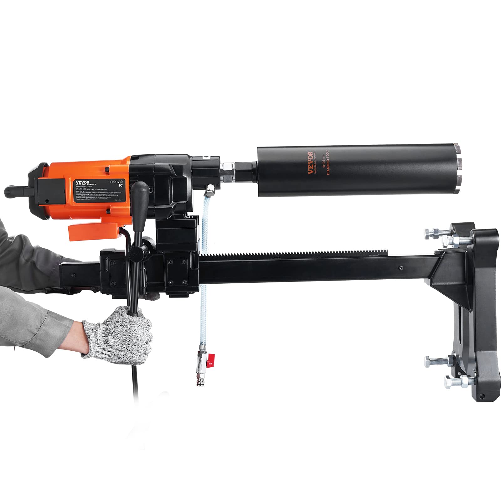 VEVOR Diamond Core Drilling Machine, 10in Wet Concrete Core Drill Rig with Stand Wheels, 750RPM Speed & 1-1/4