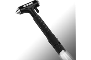 SZEOF Car Window Breaker with Seat Belt Cutter,Car Safety Hammer with Lighting Function, Car Escape Tool, Car Accidents Safety Kit(Black)