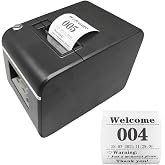 KOQICALL Auto-Cutter Ticket Printer Take a Number Dispenser 57mm Receipt Ticket Thermal Printer Can Edit Text via PC Show 3-Digits Waiting Number for Queue