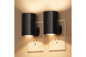 Brightown 2 Pack Night Lights Plug into Wall, Modern Night Light with Rotating Plug, Dusk to Dawn Sensor, 0-100LM Stepless Dimming Aora Night Light for Hallway Bedroom Bathroom, Soft White