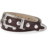 JASGOOD Women Leather Belt Fashion Studded Belt Ladies Punk Belt Vintage Leather Belt for Jeans Dress