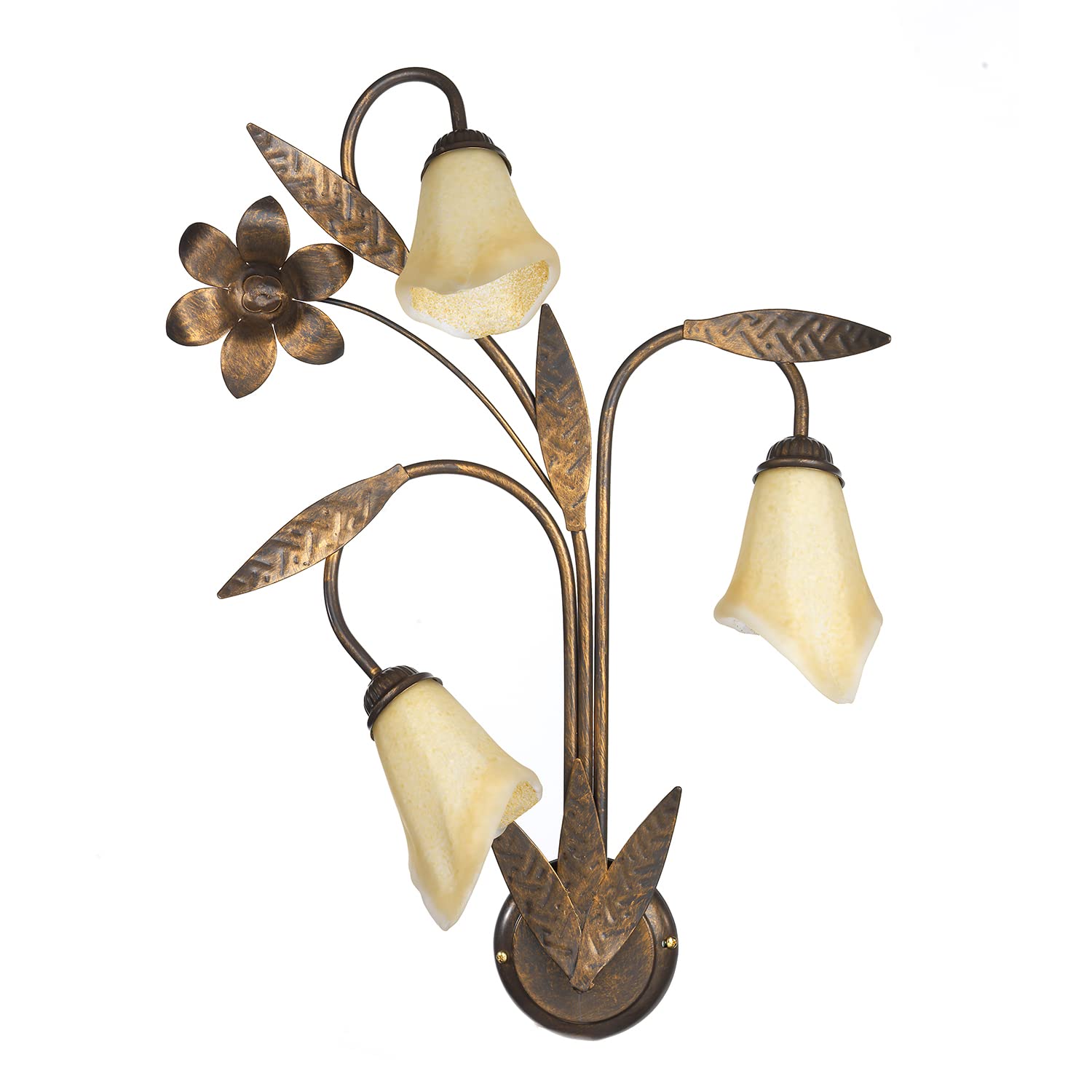 Onli Alga Wall Lamp 3 Lights Classic Style in Metal, Brown