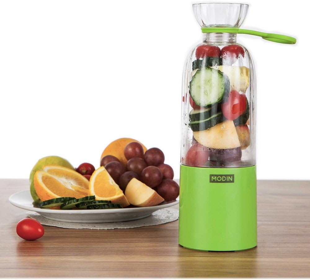 Portable Juicer Blender, LIBIER Personal Size Mini Electric USB Juicer 500ML Cup, Travel Fruit Mixing Machine, Four Blades in 3D Household Rechargeable Mixer
