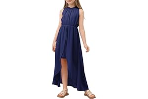 blibean Tween Girls 2024 Dresses Turtleneck Elegant Semi Formal Dress 6-15 Years
