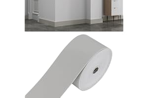 Crystalberry PVC Waterproof Border Wall Decor, Peel and Stick Bathroom Mirror Frame Border Sticker, Self Adhesive Wall Border Covering for Bedroom Living Room Kitchen Bathroom (Gray, 5M)