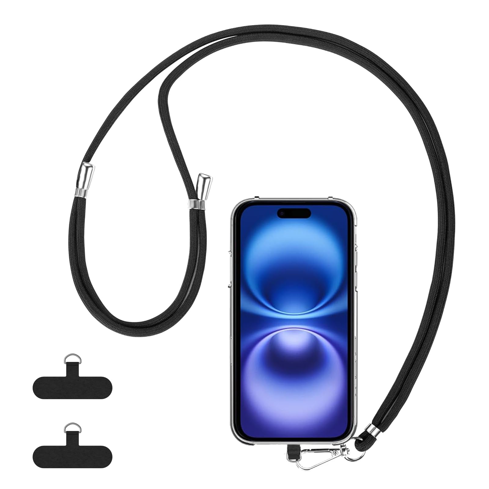 Photo 1 of Cell Phone Lanyard Universal for iPhone Phone Full Case, Crossbody Cellphone Lanyards, Around Neck Hanging Necklace Sling, Cross Body Shoulder Strap, Anti-Theft, Hands Free (1pcs Round)