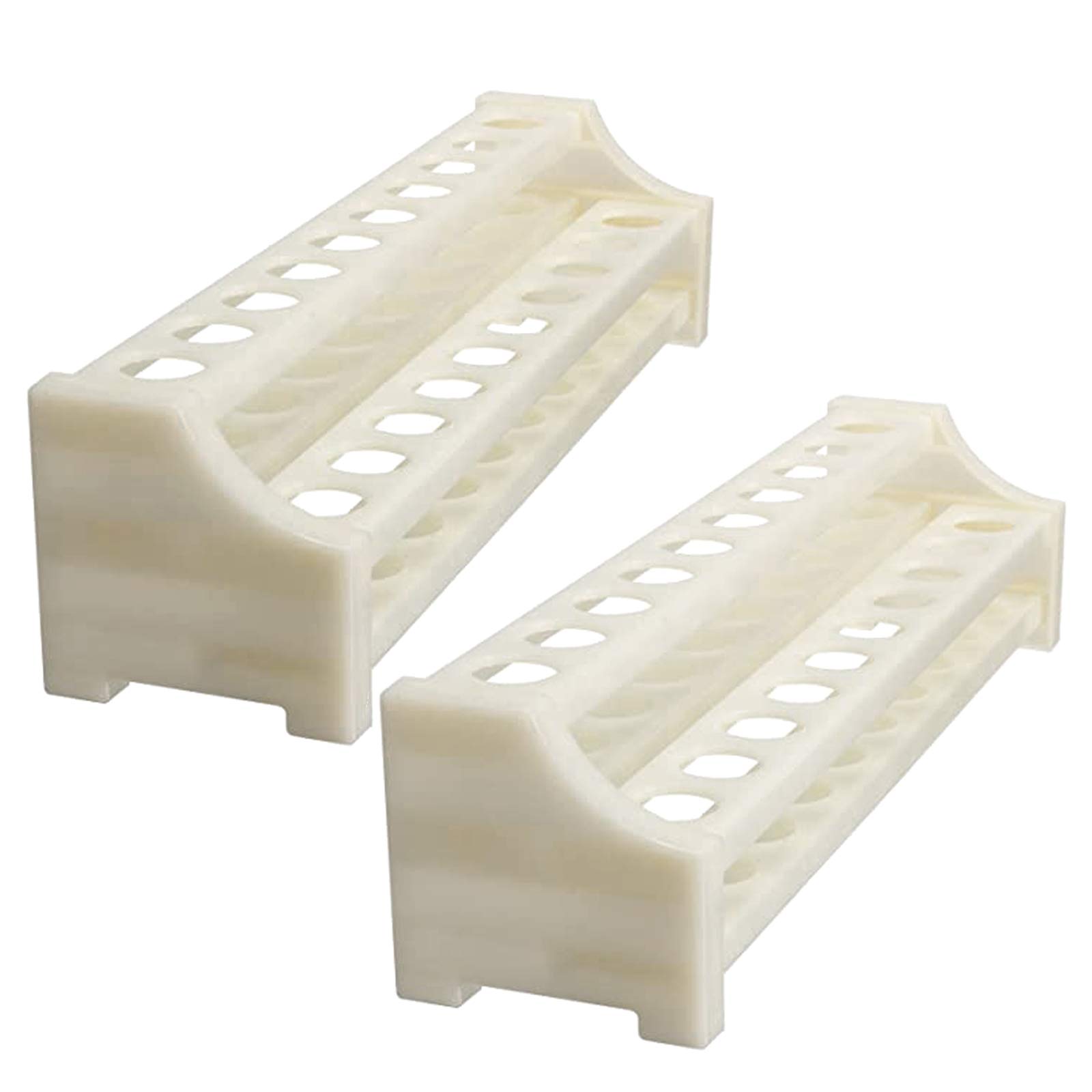 2PCS White Test Tube Rack, Plastic Lab Test Tube Rack Holder, Detachable, Plastic Centrifuge Test Tube Stand 20 Holes for 15mm Tubes Laboratory Business Industry Science Supplies
