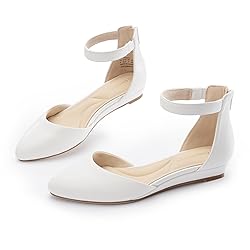 Cusolemore White Flats for Women with Ankle