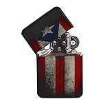 Puerto Rico Flag - Black Lighter Windproof Flip-Top