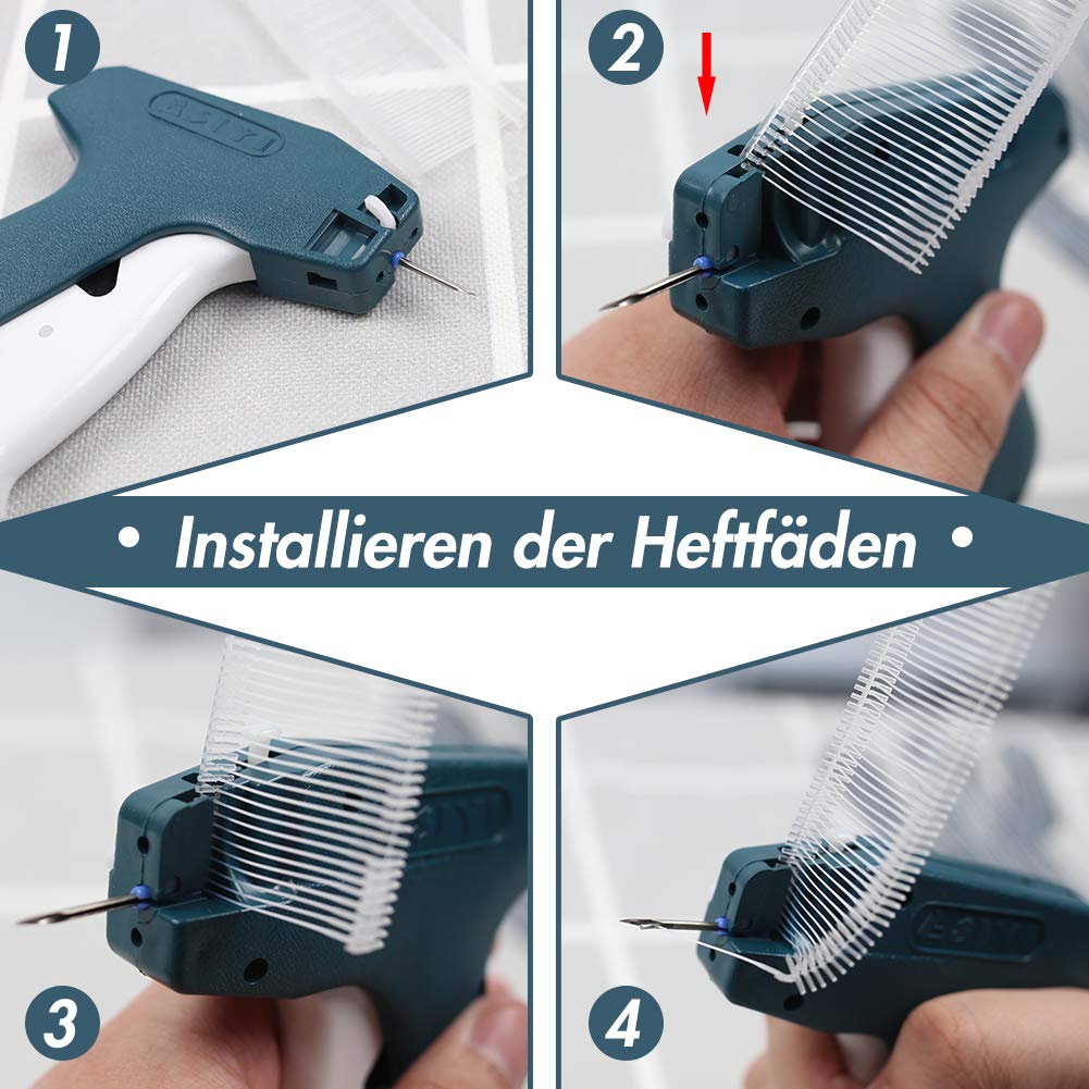 Koogel Etikettierpistole, Heftpistole Etiketten pistole mit 5 Ersatznadeln und 3000 Heftfäden für Kleidung Preisschilder Etiketten Preis Marke Tags Schild