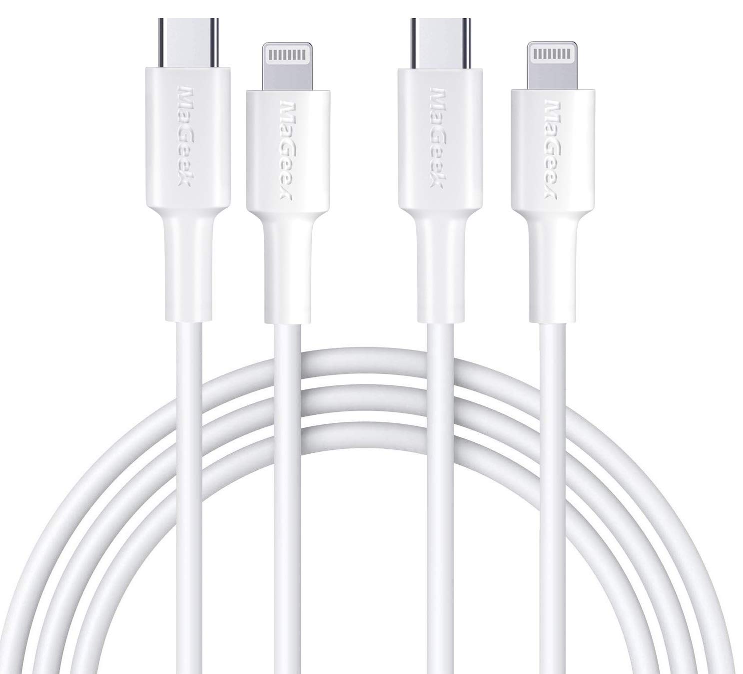 MaGeek USB C to Lightning Cable 1.8m, 2-Pack [Apple MFi Certified] 1.8 Meters Long PD Fast iPhone Charger Cable for iPhone 14/13/12/11/X/XS/8 Plus, iPad, Supports USB Power Delivery (PD)