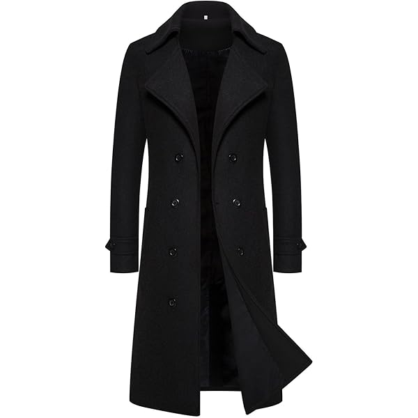 Ymosrh Man Single Breasted Notched Lapel Long Jacket Casual Fall
