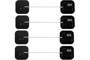 AIXIAOYA MrBullock Refrigerator Lock, 4 Pack, Combination Lock, Keyless, Childproof, Black