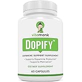 VitaMonk Dopify Dopamine Supplement Dopamine Booster with Uridine Monophosphate, Mucuna Pruriens, L-Theanine, Tyrosine and More - No Artificial Fillers, Just Brain Food - 60 Capsules