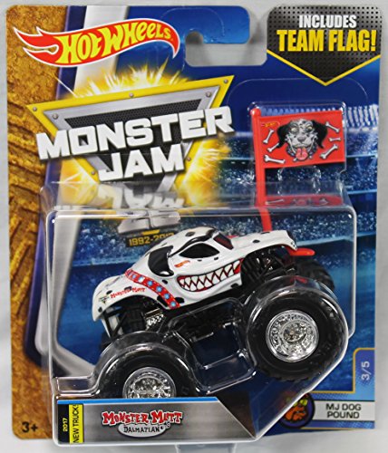 Hot Wheels Monster Mutt Dalmatian Truck (2017, New Truck - Team Flag Series Monster Jam Dog Pound)