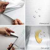 TOTIO 16x118 Inch Self-Adhesive Silver Wallpaper, Waterproof & Oil Proof view 6