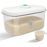 ODOMU Airtight Rice Container with Measuring Cup (6 L / 6.34 QT) | BPA-Free Clear PET Plastic Food Storage Container Pantry Organizers and Storage Sugar Cookies Flour Rice Container