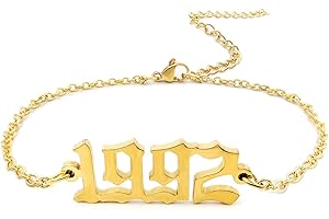 CSIYANJRY99 Birth Year Ankle Bracelets for Women,14K Gold Plated Birth Year Number Anklets Adjustable Chain Beach Foot Ankle Bracelets for Teen Girls Birthday Gifts