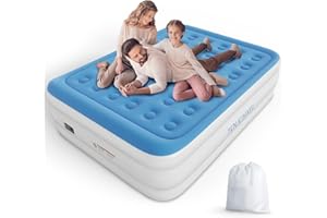 Queen Inflatable Air Mattress with Built in Pump, TOUCHXEL Double Blow-up Camping Foldable Electric Airbed, Portable Travel B