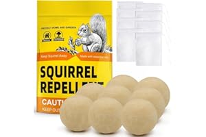 HETGUS Squirrel Repellent Outdoor,Chipmunk Repellent Outdoor,Mint Squirrel Deterrent Outdoor,Squirrel Repellents for Garden, Get rid of Squirrels, Multi-Use Formula for Gardens, Attics and Around Home 8P