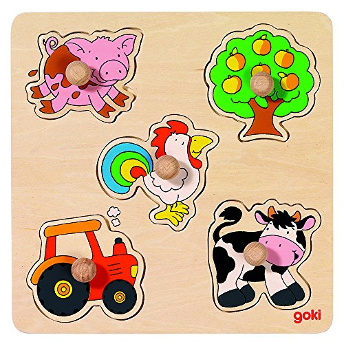 Goki 57546 - Steckpuzzle - Auf dem Land, Basic, Gemischt