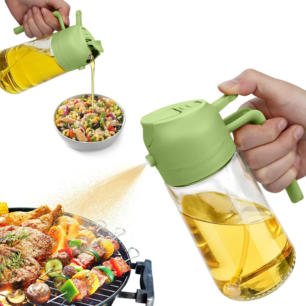 Photo 1 of 2 in 1 Oil Sprayer, Oil Sprayer for Kitchen Cooking, 470ml Oil Spray Bottle for Home