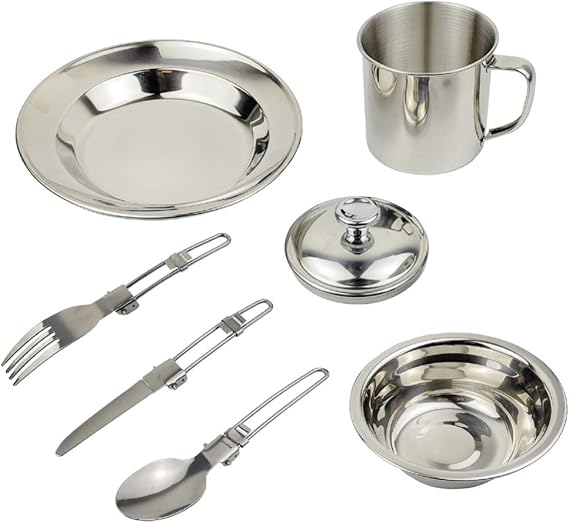 BESPORTBLE Camping Food Plate Dish Hiking Utensils Set Drinking Cups Camping