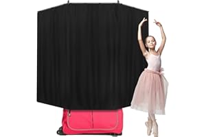 Windkream Privacy Curtain for Dance Bag Suitcase Portable Changing Room Expandable Privacy Curtain Without Rack Partition Screens for Dancer Backstage Accessories, Camping, Window (78.7 x 51 Inch)
