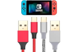 ORITIKUR Charger Cable for NS Switch and Xbox Elite Series 2-2 Pack 10FT Nylon Braided USB C to USB A Type C Charging Cord for Lite, Switch OLED, Pro Controller, Samsung S10 Note 9, Pixel