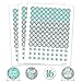 DISTINCTIVS Blue and Silver Sweet 16 Birthday Party Favor Chocolate Kisses Candy Stickers, Sweet Sixteen Stickers - 180 Count