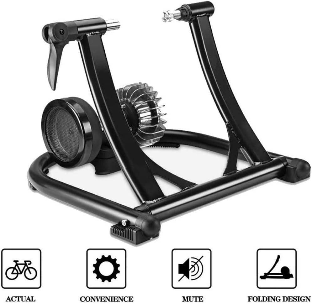 Fluid Turbo Trainer Quiet Magnetic Indoor Cycle Trainer Stand with Smooth Real Road Feel for Mountain & Road Bike Types 700C, 24" - 28" Wheels