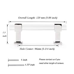 knobelite 5 Pack Cabinet Pulls with Square Acrylic