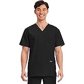 Cherokee Men's V-Neck Top Traditional fit with 4 Pockets, Ultra Soft, Durable, Fade Resistant, 2-Way Stretch Fabric - WW695