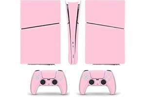 GENERIC PS-5 Slim Digital Edition Version Skin Stickers Controller Console Decal Cover Pink 5 Station Play Accessories Decor Vinyl Wrap Bubble-Free & Easy to Apply