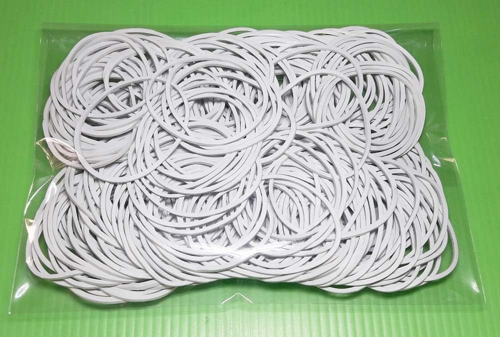 1.5" 38mm White Rubber Bands Bulk Elastic Wide Money Rubber Bands Ring Stationery Holder Sturdy Strong Stretchable Band Loop School Home Bank Office Supplies (200) : Office Products