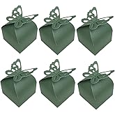JINLYXHUI 50Pcs Candy Paper Boxes Candy Gift Boxes for Wedding Baptism Birthday Party Decorations (Butterfly, Dark Green)
