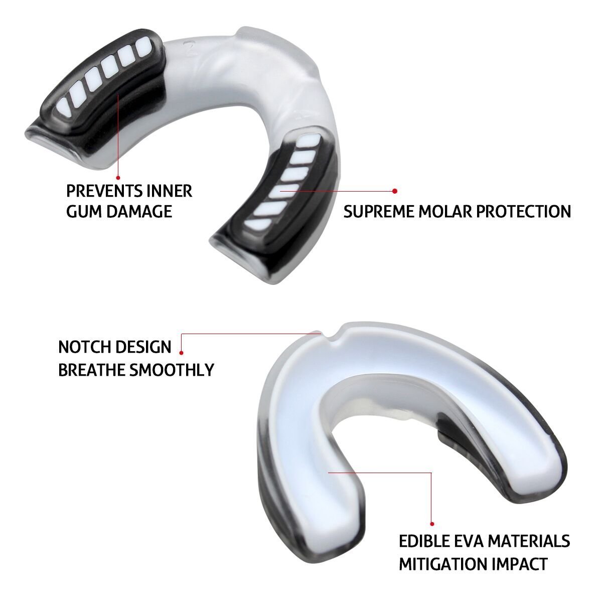 RUNFON Mouthguard/ Vented Case,Adult Gum Shield for Contact Sports Rugby,Boxing,MMA,Hockey,Football,Basketball,Martial Art,Karate,Judo
