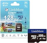 LinkMore 128GB Micro SDXC Card 2 Pack A1 U3 V30 UHS-I 100MB/s Speed SD Adapter view 6