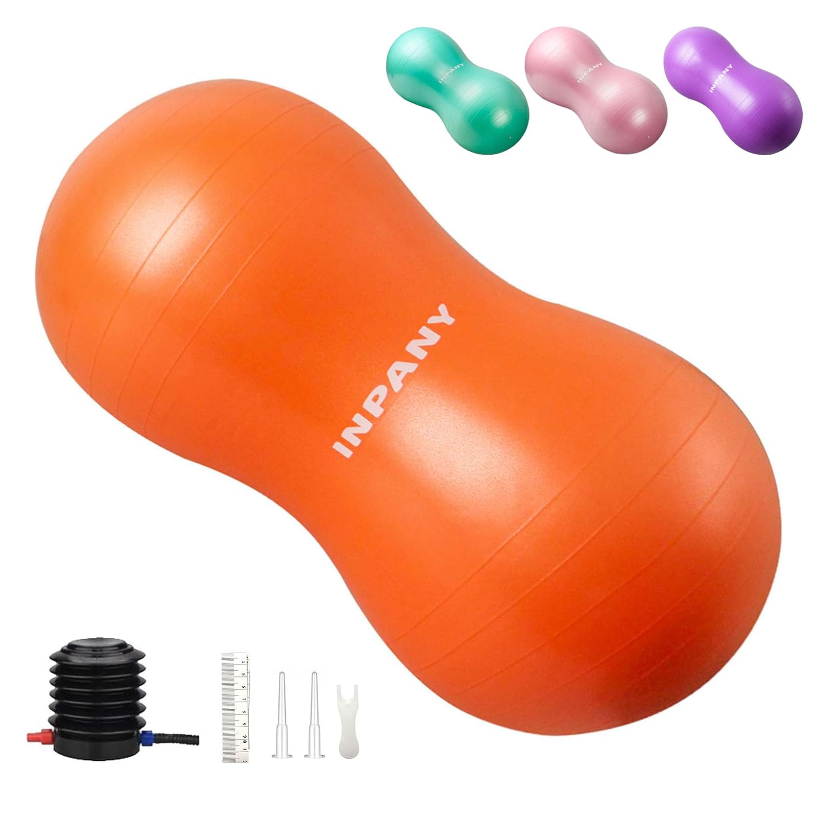 Photo 1 of INPANY Peanut Ball - Anti Burst Exercise Ball for Labor Birthing (39 x 20 inch), Physical Therapy for Kids, Core Strength, Home & Gym Fintness (Include Pump)