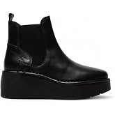 Fly Womens HELY268 Chelsea Leather Ankle Pull-On Platform Comfort Boots