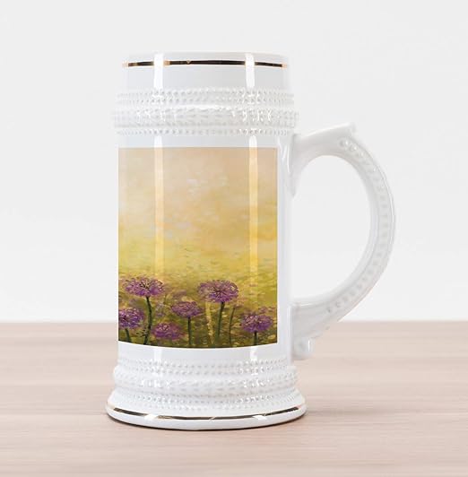 Amazon Com Lunarable Flower Beer Stein Mug Onion Garden With