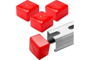 SIHAI (40 Pack) 1-5/8 Inch Red Strut Channel End Caps - Soft PVC Safety Edge Protectors for Unistrut, Tool-Free Installation and Secure Grip for Electrical & HVAC Use , Trolley Track & DIY Projects