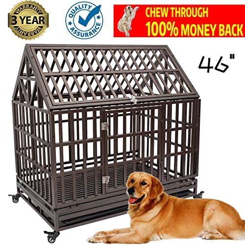 TQ PET Roof Dog Cage Crate Kennel Heavy Duty Large Homestead Serise for