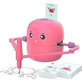Drawing Robot for Kids - Interactive Educational Toy with 100 Word Cards & Voice, Montessori Learning Machine for Girls Boys