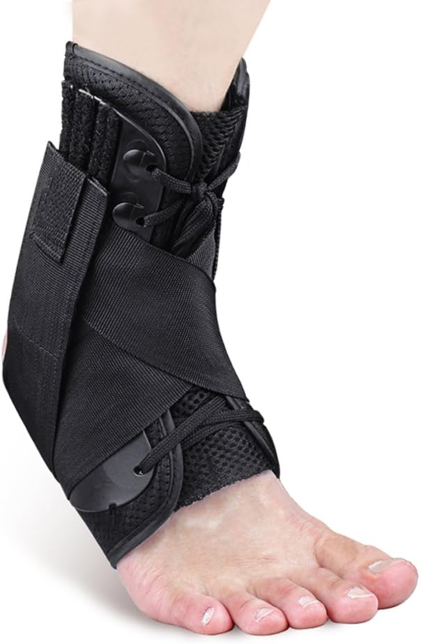 X-Large Kuangmi Ankle Brace Lace-up with Side Stabilizers Support Auxiliary Fixing Belt Strength Protector Single