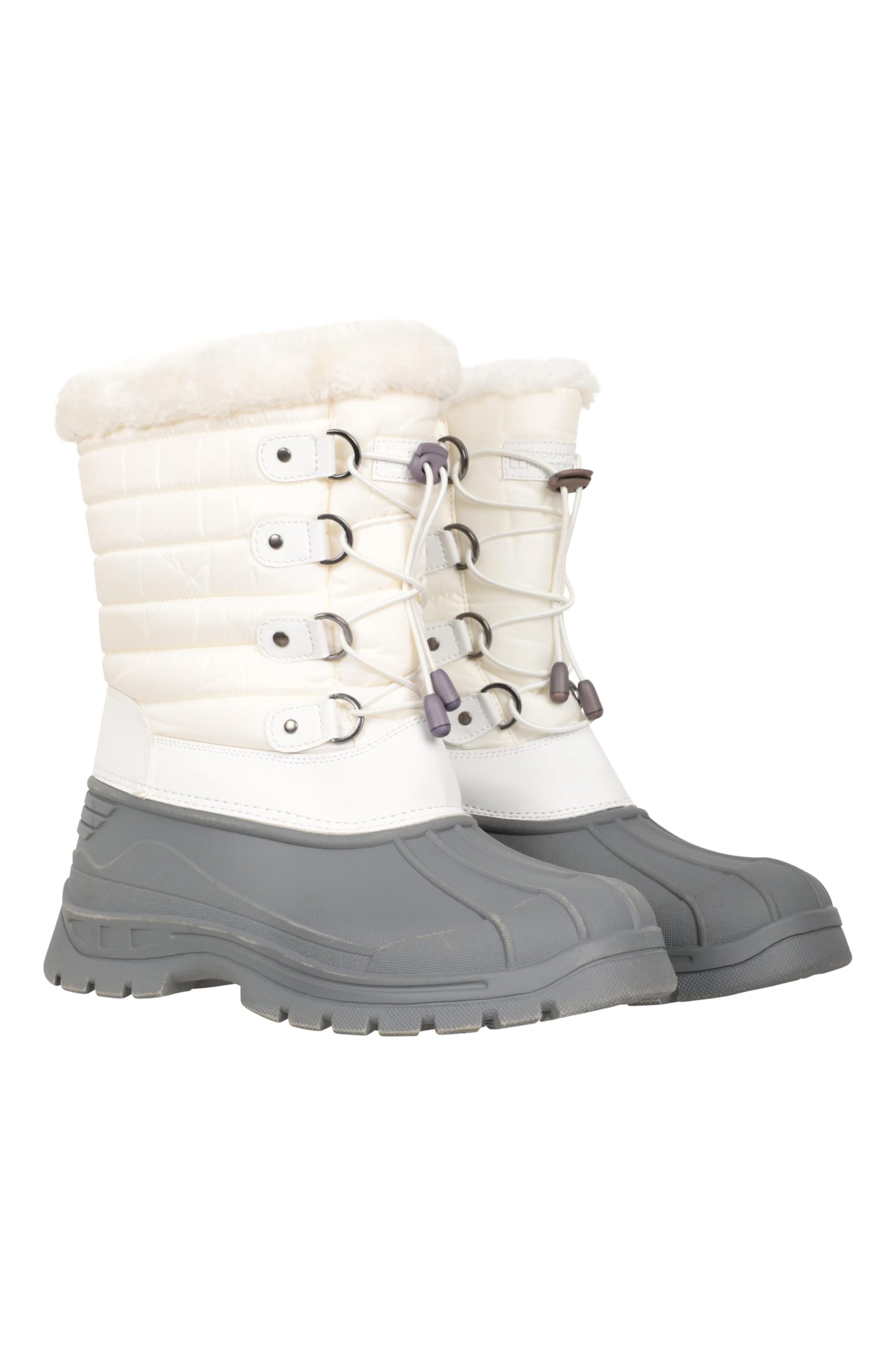 Mountain Warehouse Whistler Womens Snow Boots - Snowproof Ladies Winter Shoes, Warm, Textile Upper, Reinforced Heel & Toe Bumpers - Ideal for Walking, Hiking White Adult Shoe Size 8