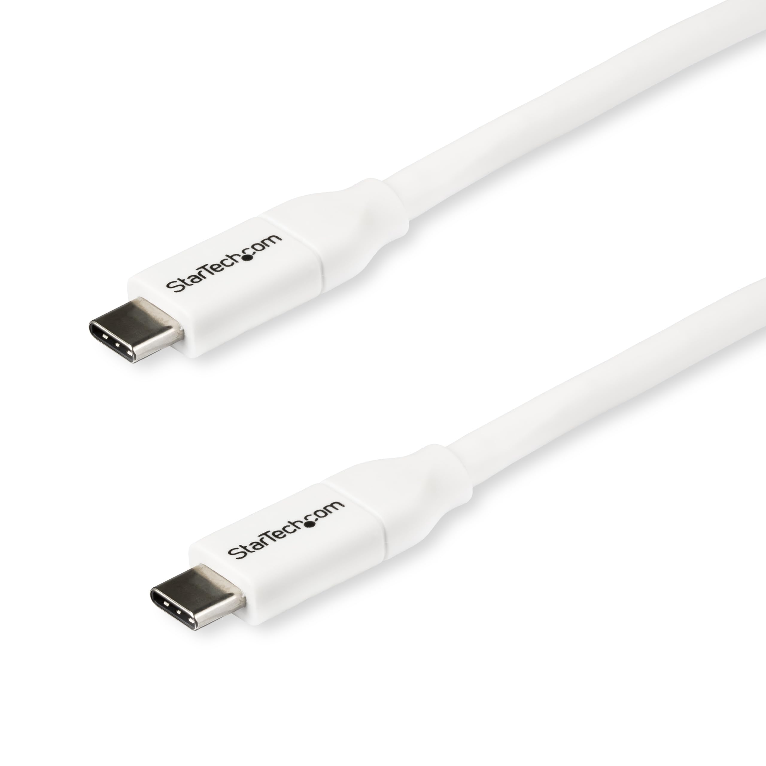 StarTech.com USB C to USB C Cable - 6 ft / 2m - 5A PD - M/M - White - USB 2.0 - USB-IF Certified - USB Type C Cable - USB C Charging Cable (USB2C5C2MW)